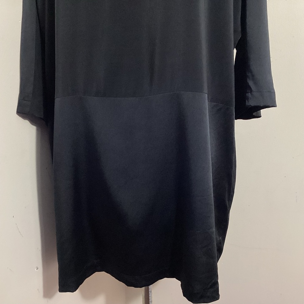 Eileen Fisher Silk Crepe De Chine Black Tunic M Lagenlook - Picture 8 of 16
